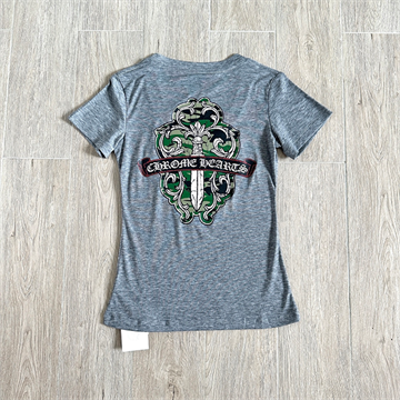 chrome hearts dagger vine graphic v neck short sleeve t-shirt